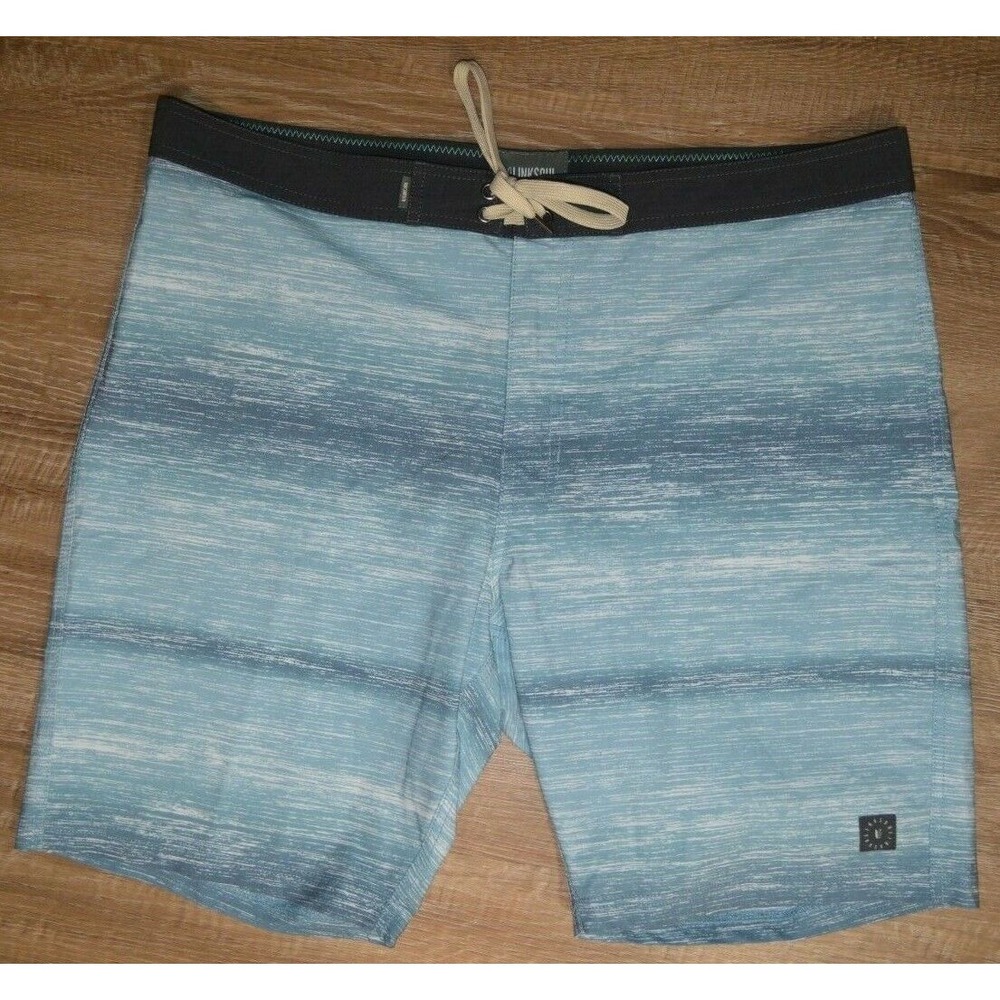 LINKSOUL‎ Men's Blue Board Shorts Swim Trunks Stretch Size 38